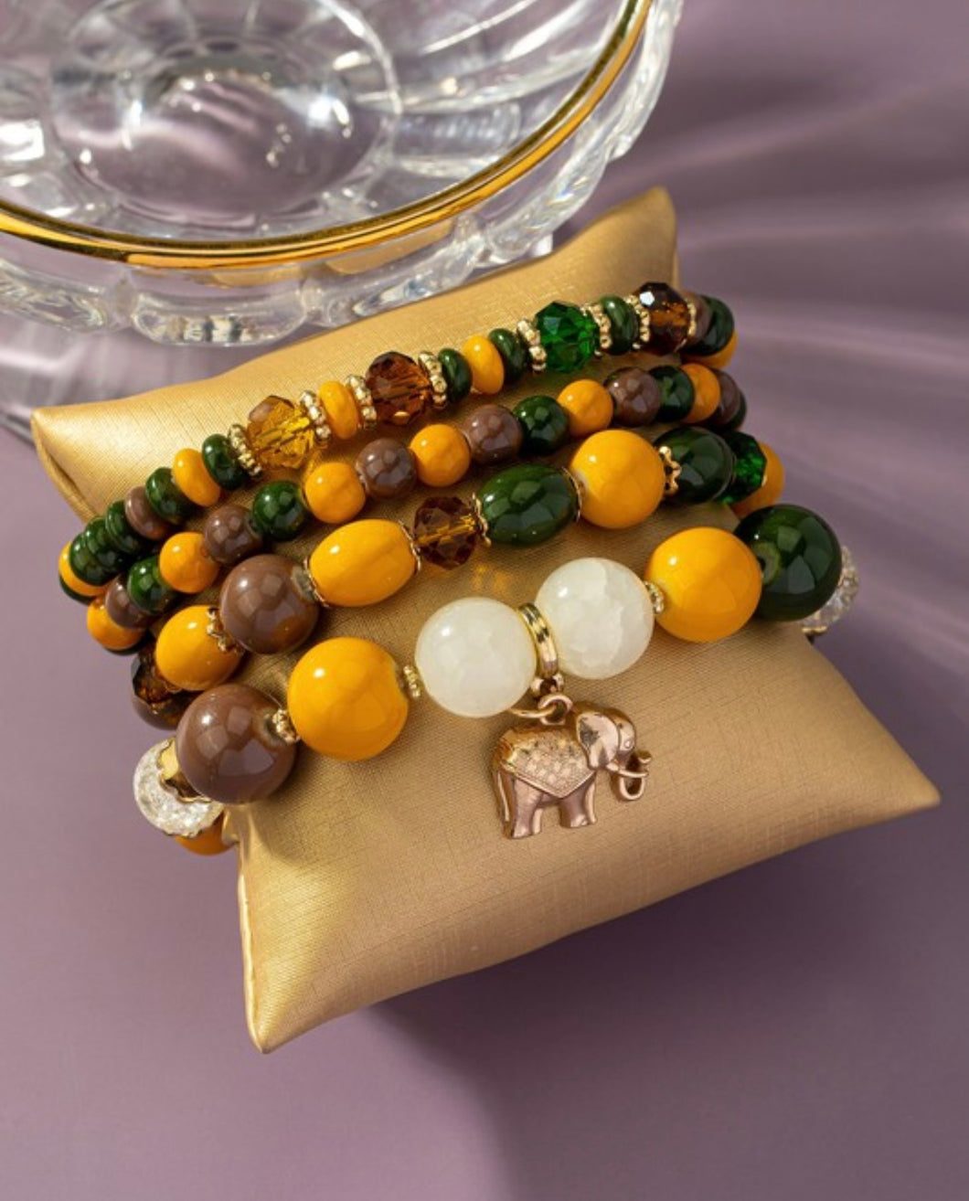 SET 4 BRACELETS MIXED BEADS